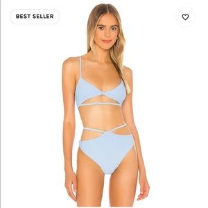 NWT Camila Coelho Marina Bikini Top in Aqua